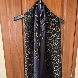 Cavalli Class Navy Wool Scarf Unisex